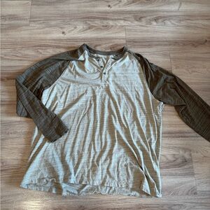 Men's Casual Gray and Brown Button Down Shirt